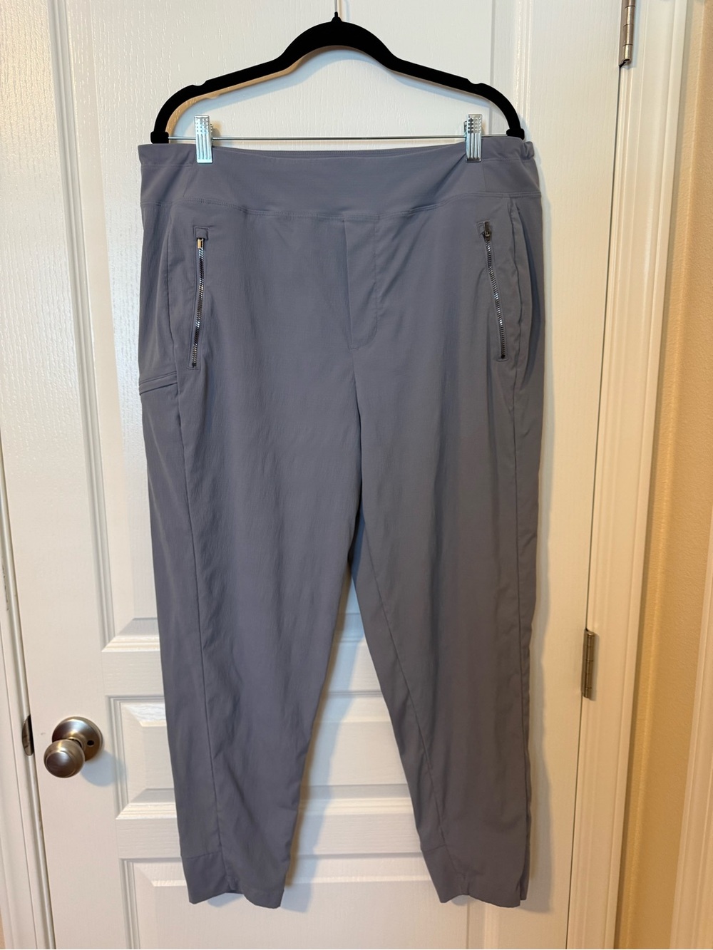 Athleta Light Gray Active Pants with Branded Waistband